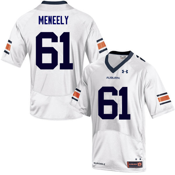 Auburn Tigers Men's Ryan Meneely #61 White Under Armour Stitched College NCAA Authentic Football Jersey GUT7374JE